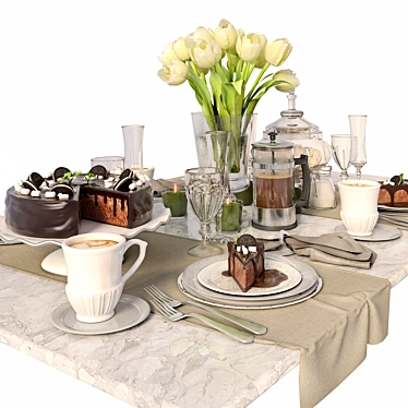 Table setting with tulips