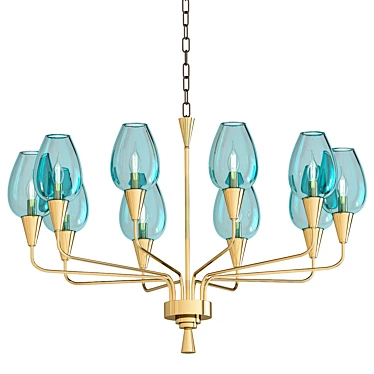 Elegant Viola 8-Light Chandelier 3D model image 1 