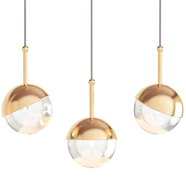 Gilded Globe Hanging Light 3D model image 1 