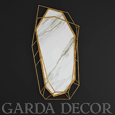 Garda Decor Mirror: Exquisite Metal & Precious Stone 3D model image 1 