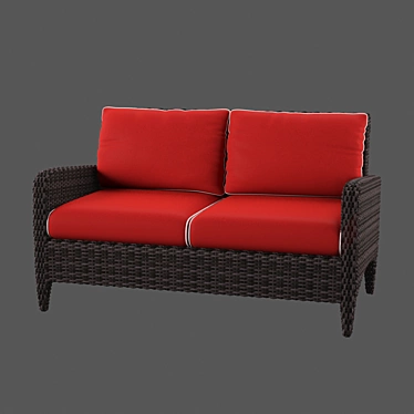 Elegant Velvet Sofa - Russian Translation 3D model image 1 