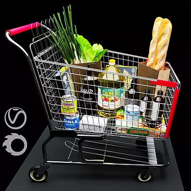 MegaMax Shopping Cart: Ultimate Storage Solution! 3D model image 1 