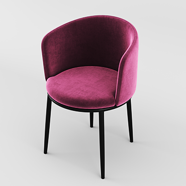 Elegant Filmore Purple Dining Chair 3D model image 1 