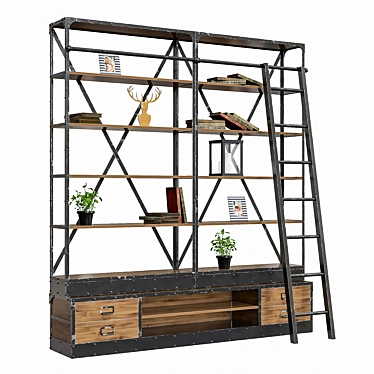 Industrial Loft Rack 3D model image 1 