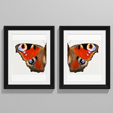Modern Peacock Butterfly Art 3D model image 1 