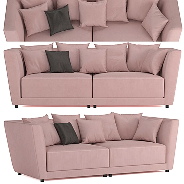 Modern Velvet Sofa Set 3D model image 1 