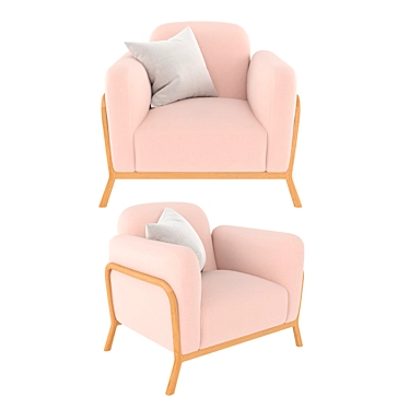 Tara Blush Armchair: Elegant Comfort for Your Home 3D model image 1 