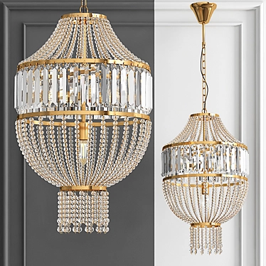 Antic Bronze ArtDeco Chandelier 3D model image 1 