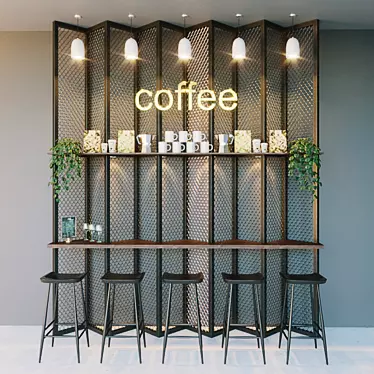 Coffee Haven: Modern Coffee Shop Bar 3D model image 1 