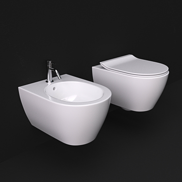 Moon Wall-hung WC & Bidet 3D model image 1 