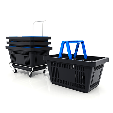 Title: Versatile Plastic Shopping Basket 3D model image 1 