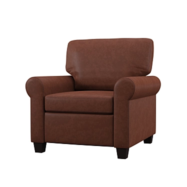 Elegant Velvet Armchair:  Luxurious Comfort, Timeless Style 3D model image 1 