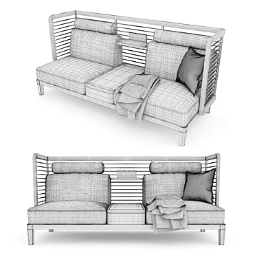 Modern Zen Corner Sofa 3D model image 1 