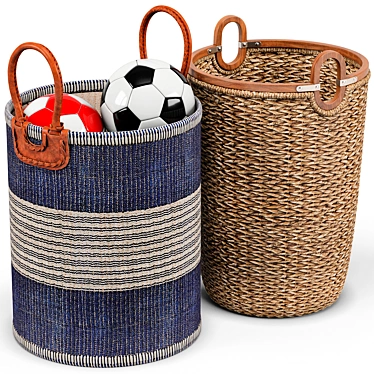 Handwoven Seagrass Baskets: Huntington Collection 3D model image 1 