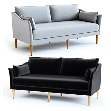 West Elm Antwerp Loveseat: Stylish and Spacious Seating 3D model image 1 