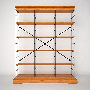 Modern Wooden Bookshelf 3D model image 1 