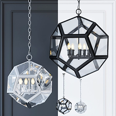 Eichholtz Yorkshire M Black: Modern Chandelier 3D model image 1 