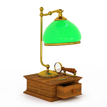 Title: Vintage Bronze Table Lamp 3D model image 1 