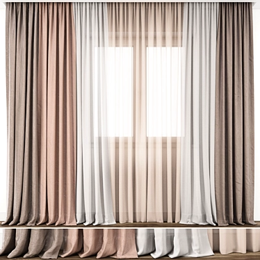Elegant Curtain Design - Detailed Model 3D model image 1 