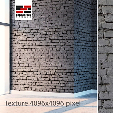 Seamless Textured Brick Wall 3D model image 1 