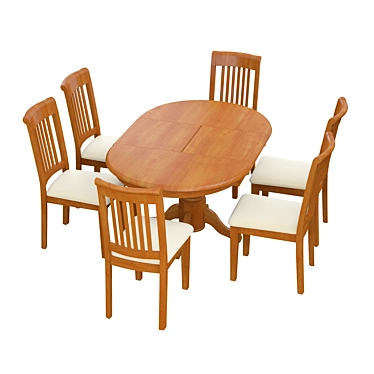 Elegant Dining Set 3D model image 1 