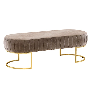 Elegant Bohemian Velvet Bench 3D model image 1 