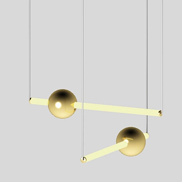 Orion Globe Pendant Light - Modern, Gold Finish 3D model image 1 