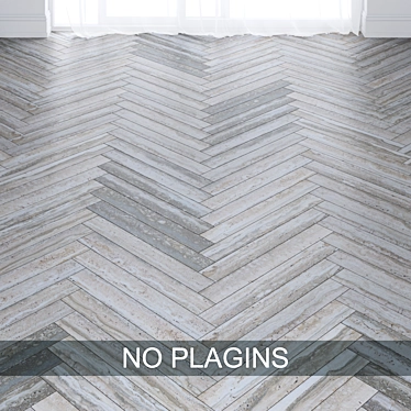 Beige Marble Tiles: Chevron & Herringbone 3D model image 1 