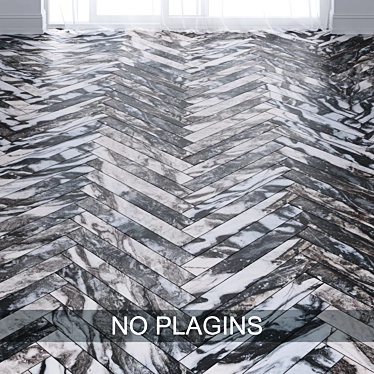 Gray Marble Tiles: Chevron & Herringbone 3D model image 1 