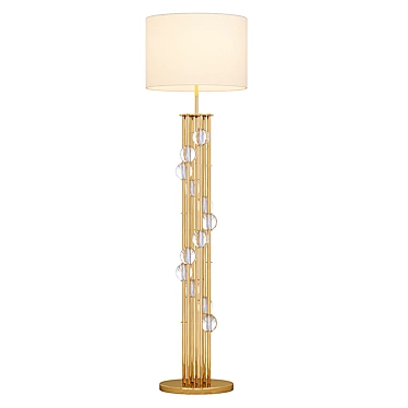 Lorenzo Crystal Gold Floor Lamp 3D model image 1 