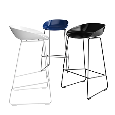 Sleek and Stylish Hay Stool 3D model image 1 