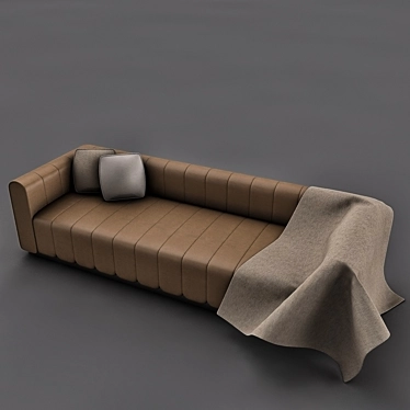 Luxury Leather Sofa 3D model image 1 