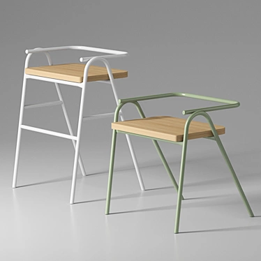 Dowel Jones Hurdle Chairs: Stylish and Sturdy Seating 3D model image 1 