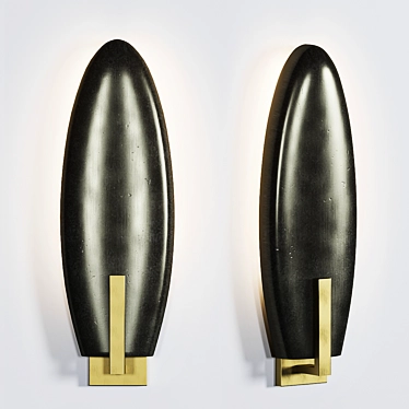 Elegant Brushed Brass PALA 3D model image 1 