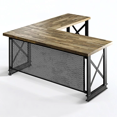 Industrial-Inspired Carruca Desk: Stylish and Spacious 3D model image 1 