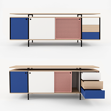 Modulo Contemporary Sideboard: Stylish and Functional 3D model image 1 