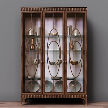 Elegant Glass Cupboard - Seven Sedie 3D model image 1 