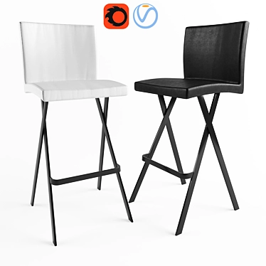 Etienne Leather Bar Stool - Stylish Seating Option for Modern Spaces 3D model image 1 