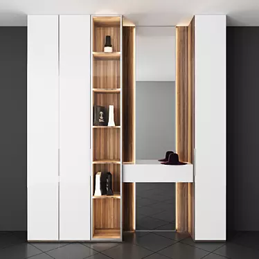 Stylish Hallway Cabinet: 2510*2200*365 mm 3D model image 1 