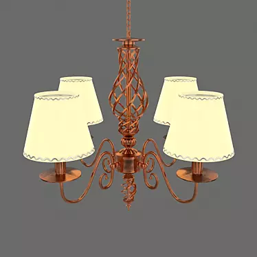 Copper Glow Chandelier - Elegant Ceiling Lighting 3D model image 1 