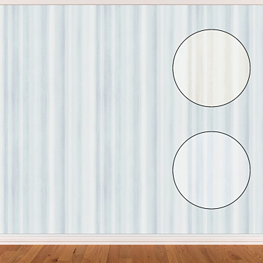 Seamless Wallpaper Set (3 Colors): Walls, Skirting, Parquet 3D model image 1 