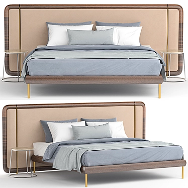 Porada Killian Bed Set: Sleek and Stylish Design 3D model image 1 