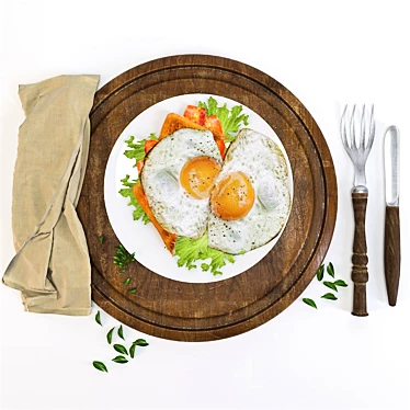 Sizzling Sunny-Side Up Eggs 3D model image 1 