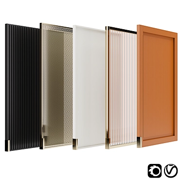 Versatile Cabinet Doors Set - Multiple Colors & Materials 3D model image 1 
