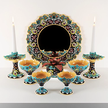 Persian Handcraft Decorative Set 3D model image 1 