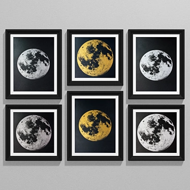 Modern Moon Art Collection 3D model image 1 