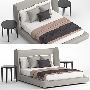 Sleek Midnight Bed - 3DMax 2014 Files 3D model image 1 