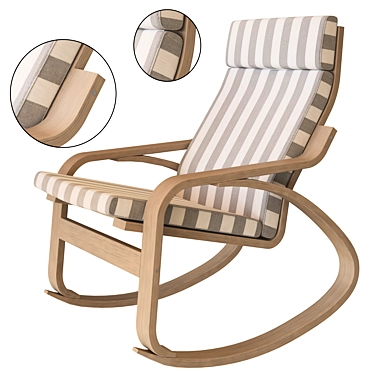 Title: Poang Rocking Chair: Modern Comfort 3D model image 1 