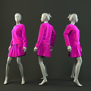 Marvelous Designer Women's Mannequin 3D model image 1 