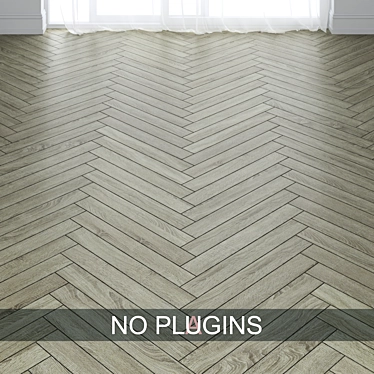 Gray Birch Chevron & Herringbone Parquet 3D model image 1 